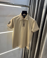 Hugo Boss Beige Logo Work Premium Polo T-Shirt