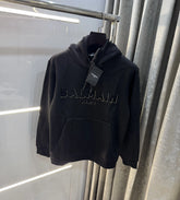 Balmai n Paris Black Logo Work Imported Hoodie