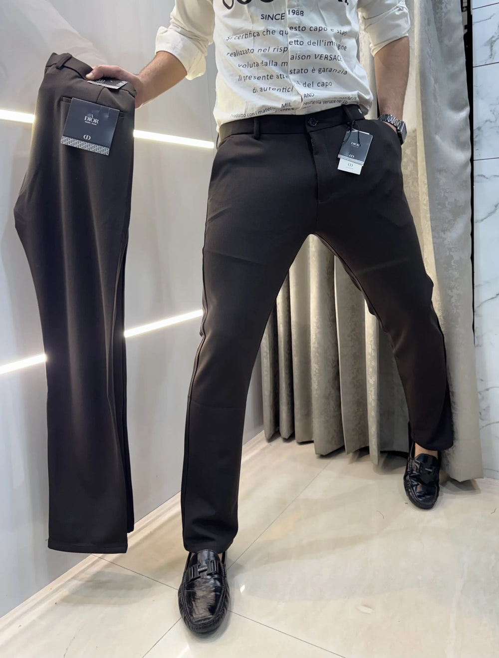 Christian Dio r Brown Premium imported trouser
