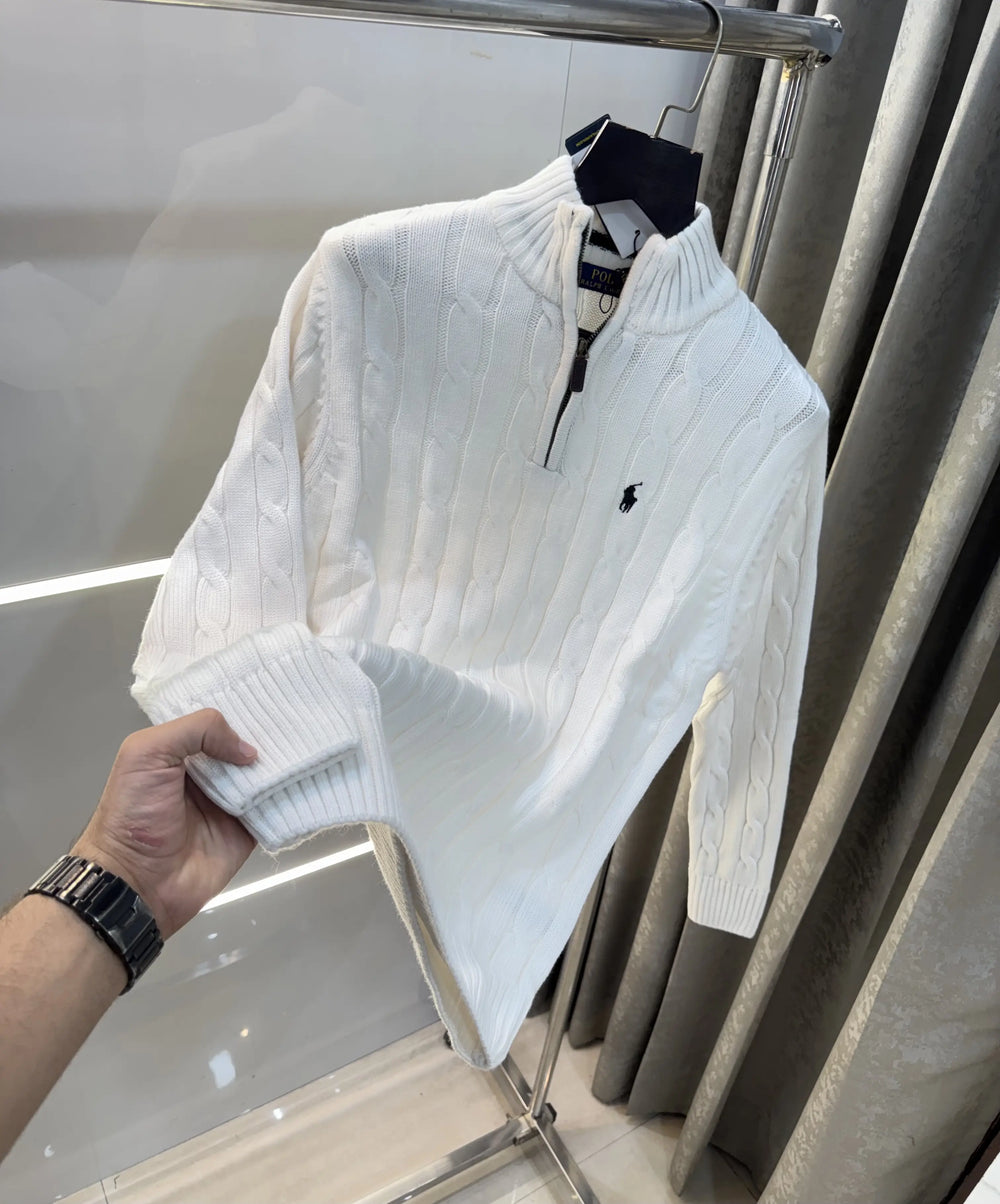 Ralph Lauren White Knitted Imported Pull Over