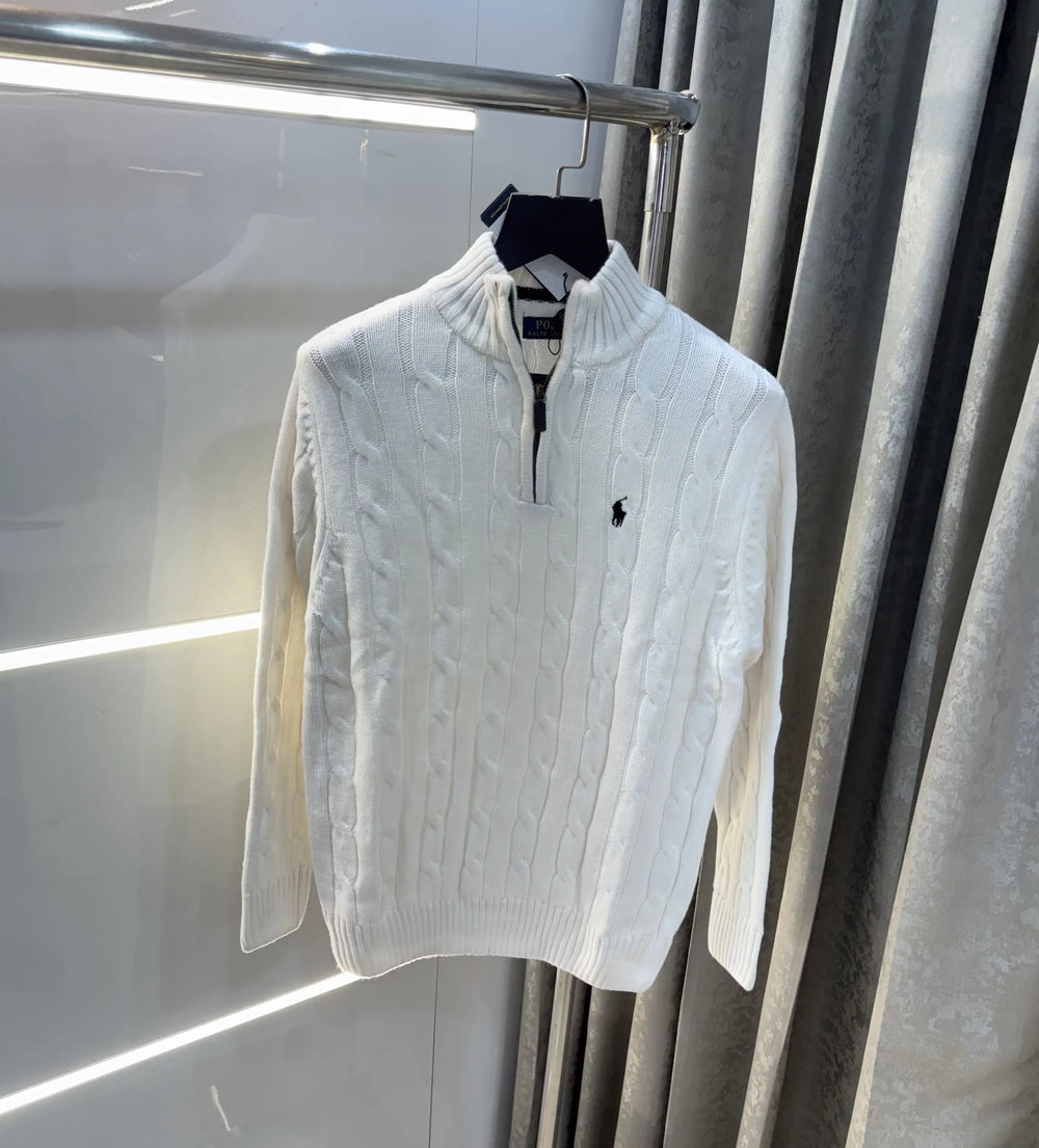 Ralph Lauren White Knitted Imported Pull Over