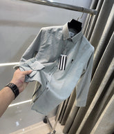 Ami Paris Grey Embroidry Logo Premium Shirt