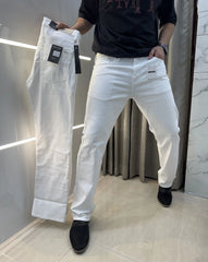 Amiri White Imported Premium Straight Fit Denin