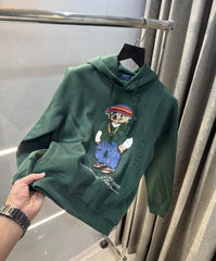 Ralph Lauren Bottle Green Teddy Edition Embroidery Logo Imported Hoodie