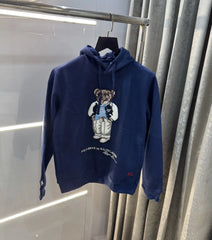 Ralph Lauren Navy Blue Teddy Edition Embroidery Logo Imported Hoodie