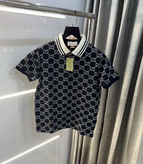 Gucc i Black Monogram Premium Polo T-Shirt