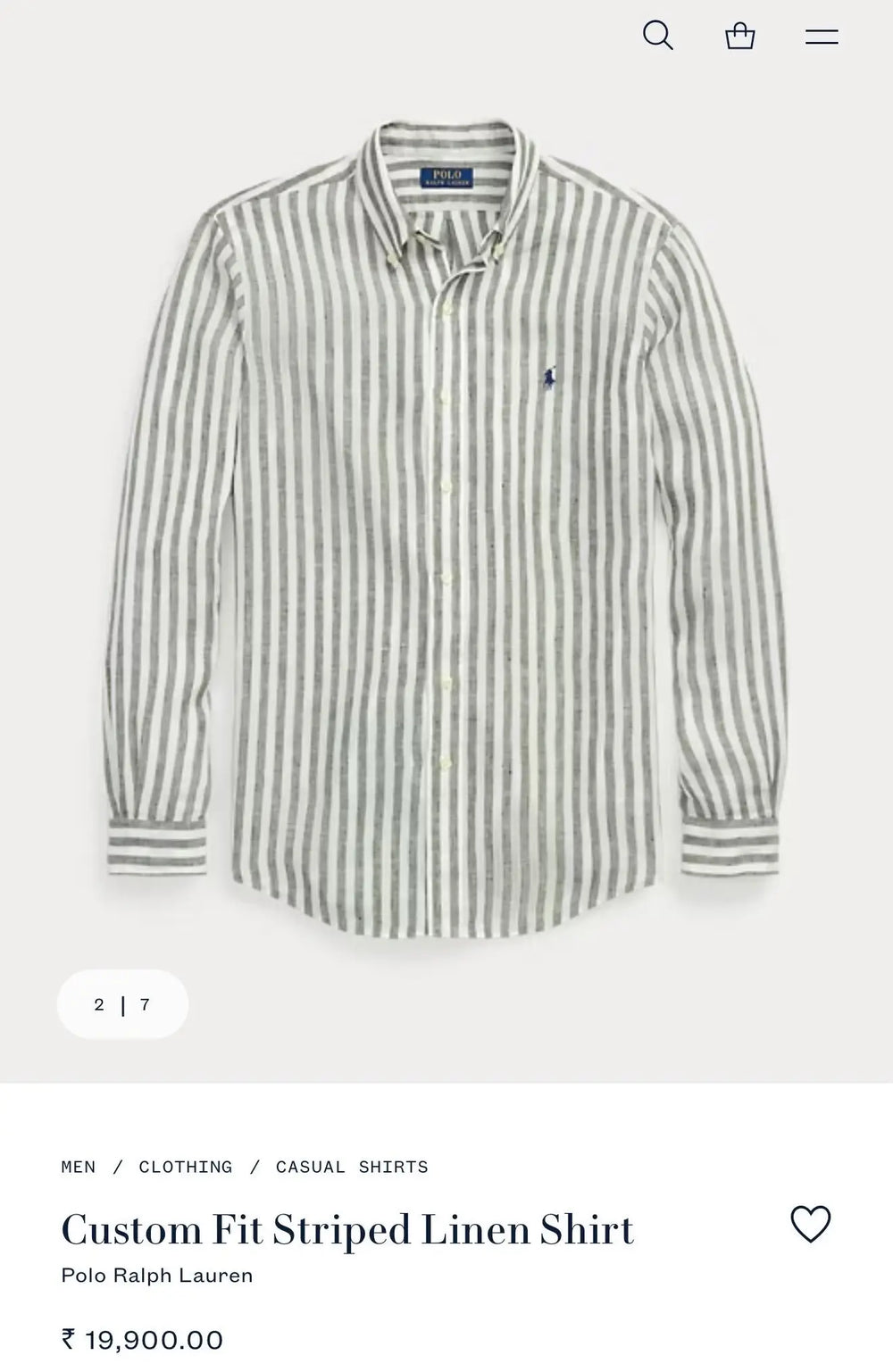 Ralph Lauren Green Stripes Premium Linen Shirt