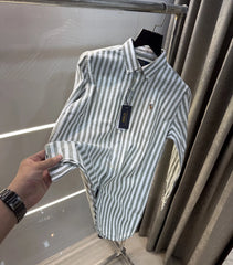 Ralph Lauren Green Stripes Premium Linen Shirt