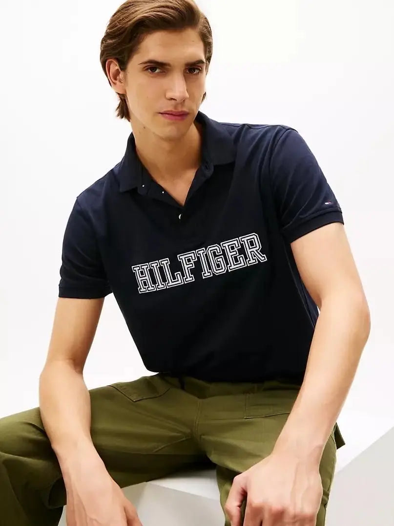 Tommy Hilfiger Navy Blue Logo Work Premium Polo T-Shirt