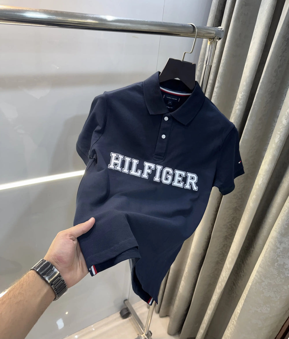 Tommy Hilfiger Navy Blue Logo Work Premium Polo T-Shirt