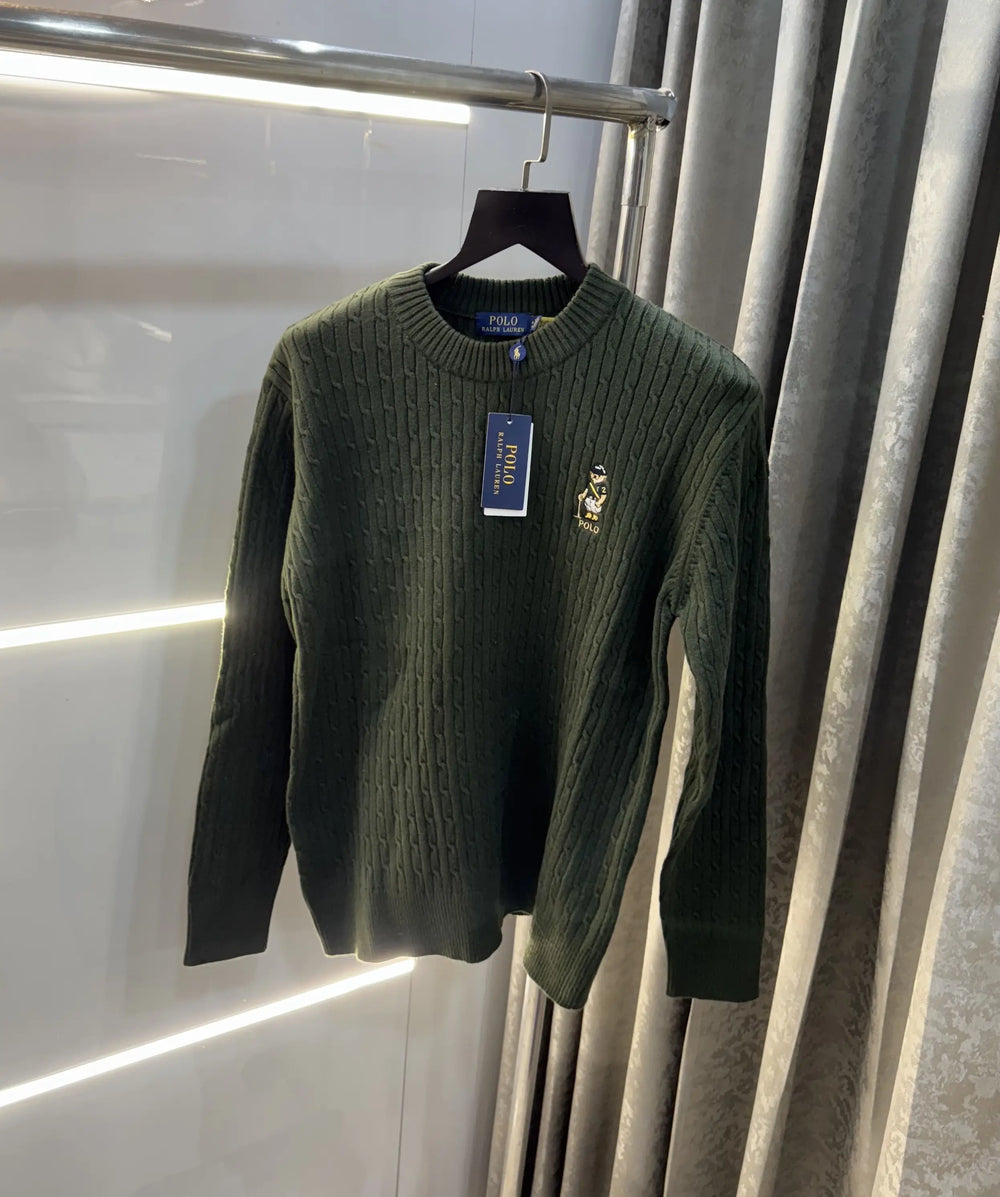 Ralp.h Laure n Olive Green Teddy Edition Imported Pull Over