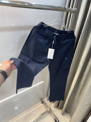 Calvin Klein Navy Blue Stripes Classic Trouser