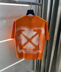 Off White Orange Printed Imported Oversized T-Shirt