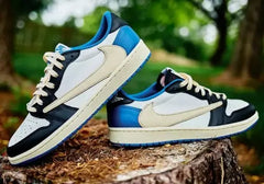 Nikee Air Jordan Retro 1 Low Fragment X Travis Scott WOMEN S (SEMI UA)With PLASTIC PACKING