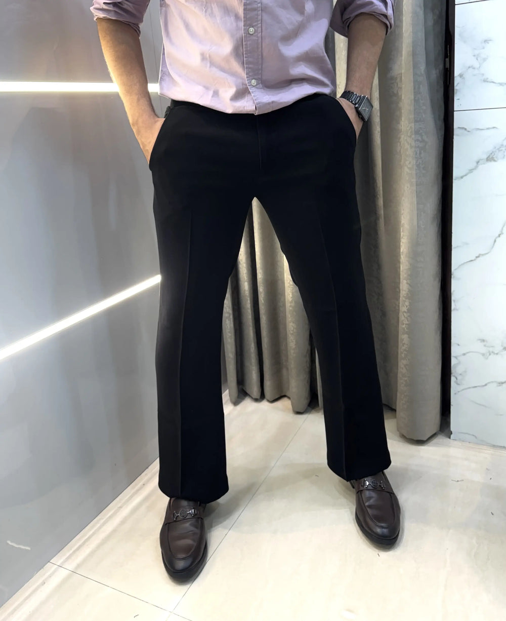 Ralp h Lauren Jet Black Imported Boot Cut Trouser
