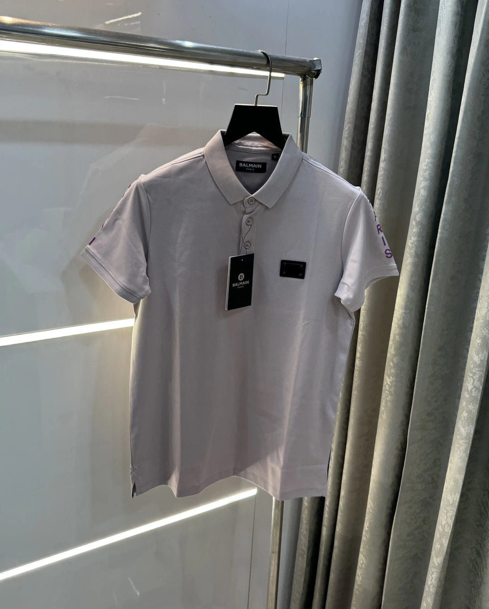 Balmai n Paris Peach Logo Work Imported Polo T-Shirt