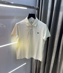 Lacost e Cream Embroidery Logo Premium Polo T-Shirt