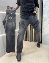 Balmain Paris Grey Imported Rider Denim