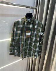 Burberry Olive Small Checks Premium Shirt