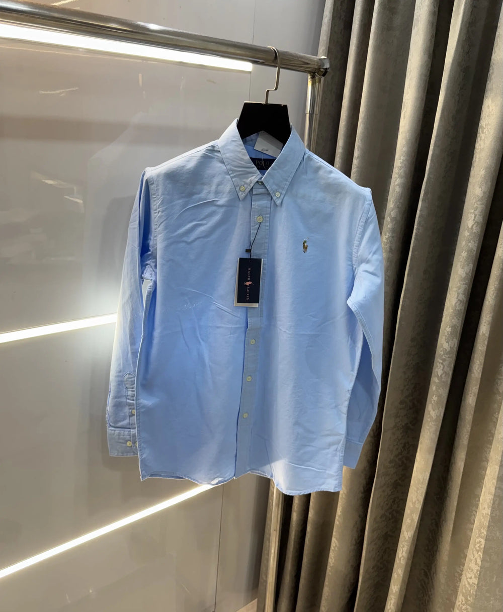 Ralph Lauren Sky Blue Embroidery Logo Classic Shirt