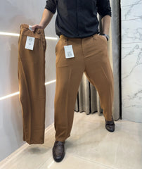 Loewe Tan Brown Premium Imported Belt Strech Trouser