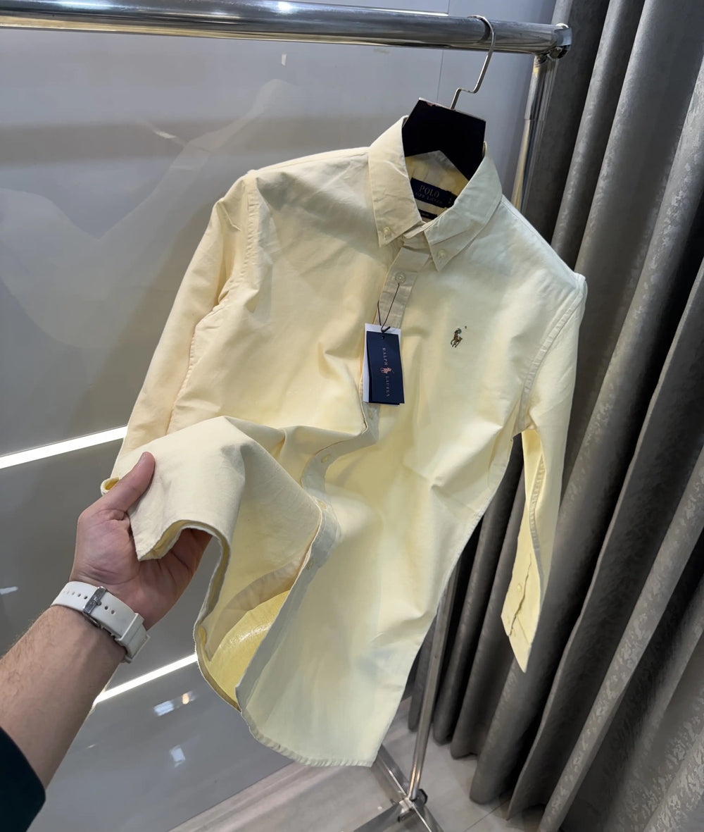 Ralp.h Laure.n Butter Yellow Embroidery Logo Classic Shirt