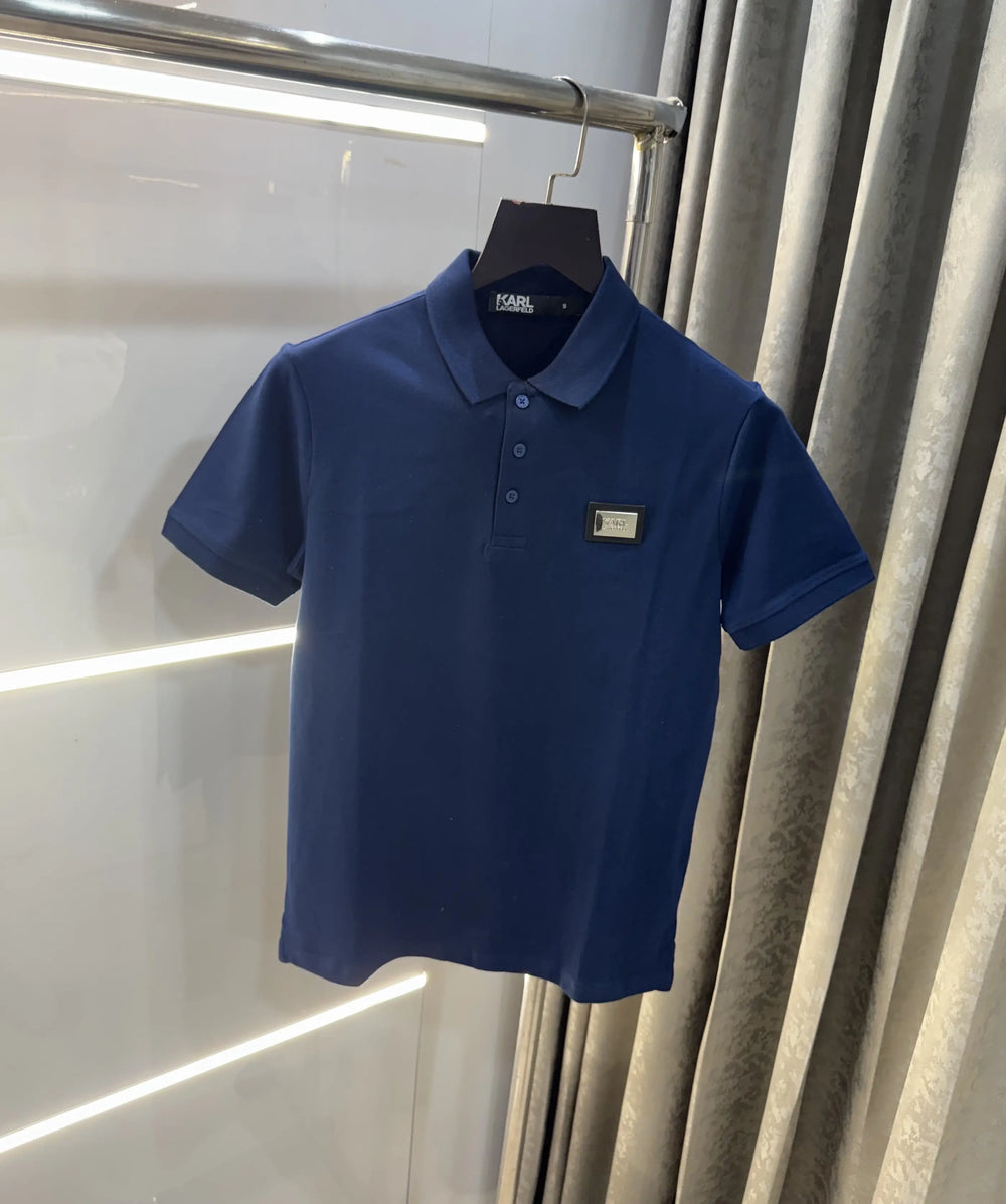 Karl Lagerfeld Petrol Blue Logo Work Premium Polo T-Shirt