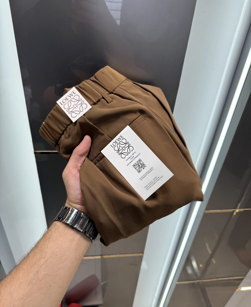 Loewe Dark Brown Premium Imported Belt Strech Trouser