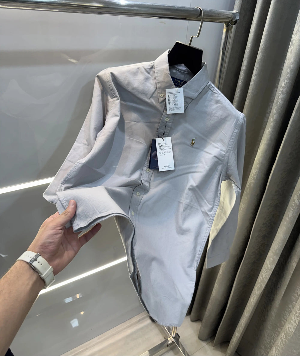 Ralph Lauren Grey Embroidery Logo Classic Shirt