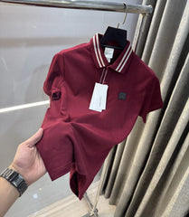 Calvin Klein Wine Logo Work Premium Polo T-Shirt