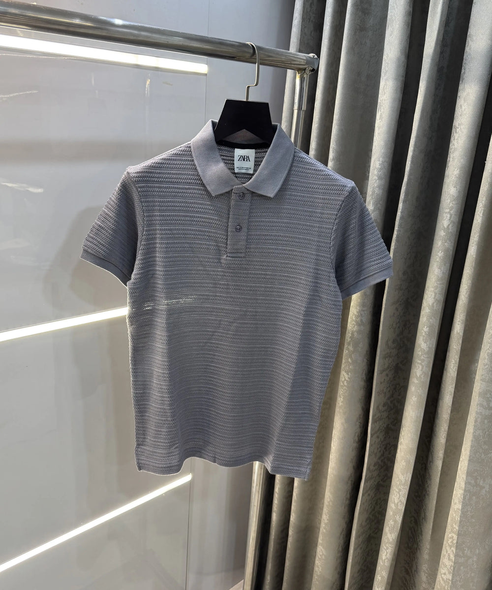 Zar a Grey Premium Knitted Polo T-Shirt
