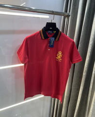 Ralph Lauren Red Embroidery Logo Premium Polo T-Shirt