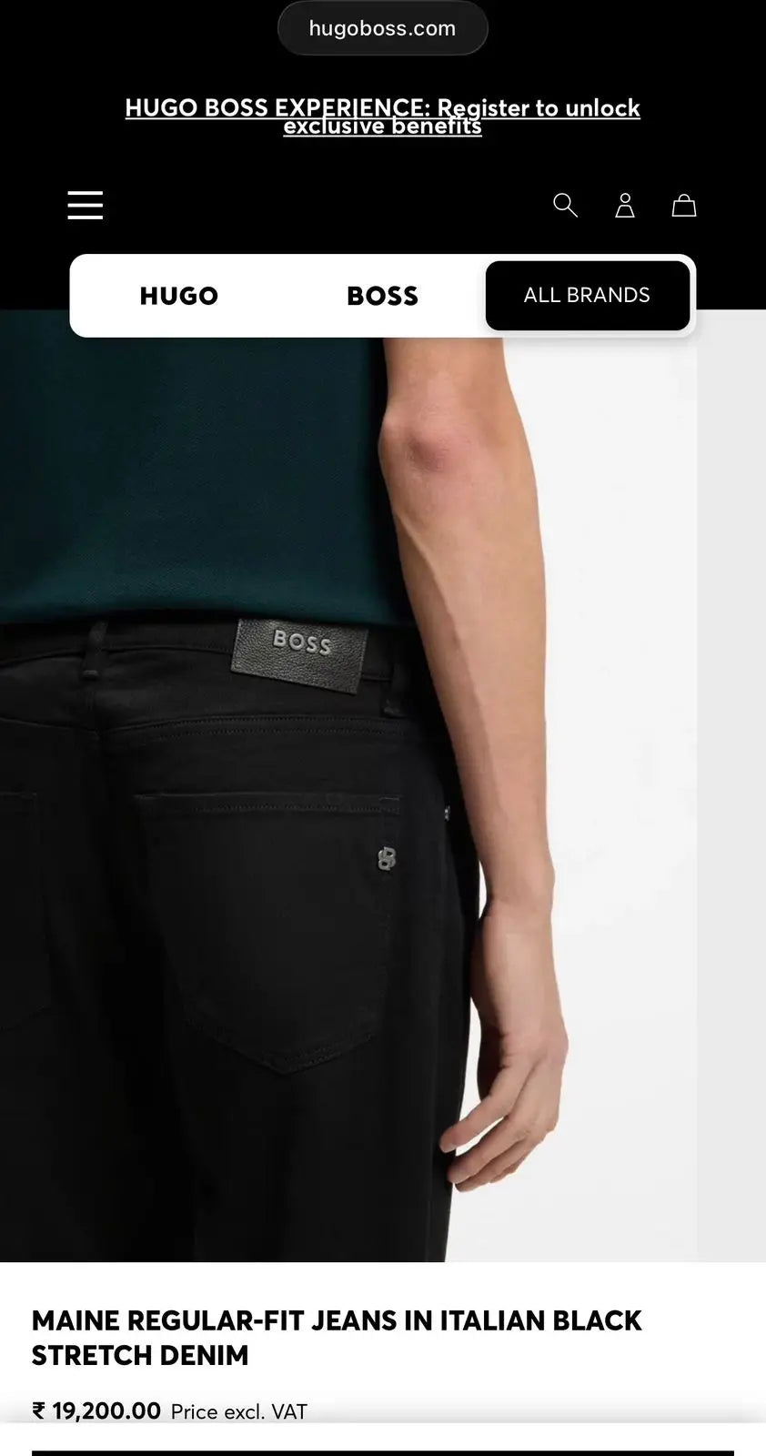 Hug o Bos s Jet Black Premium Classic Denim