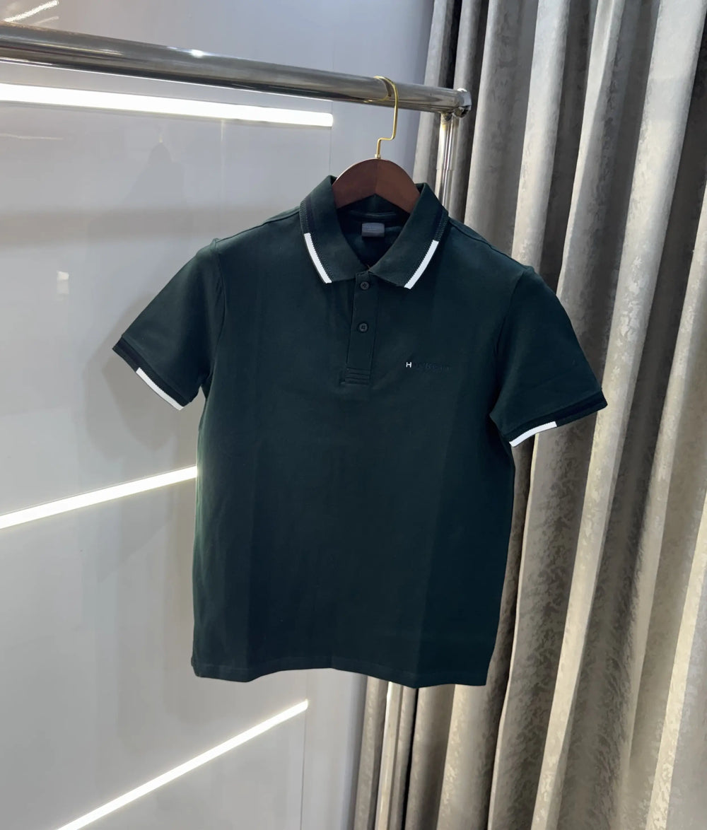 Hacket Bottle Green Logo Work Premium Polo T-Shirt