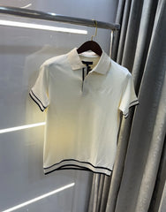 Tommy Hilfiger Cream Logo Work Premium Polo T-Shirt