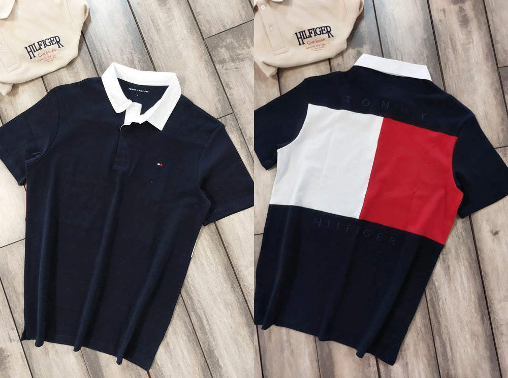 Tommy Hilfiger Navy Blue Logo Work Premium Polo T-Shirt