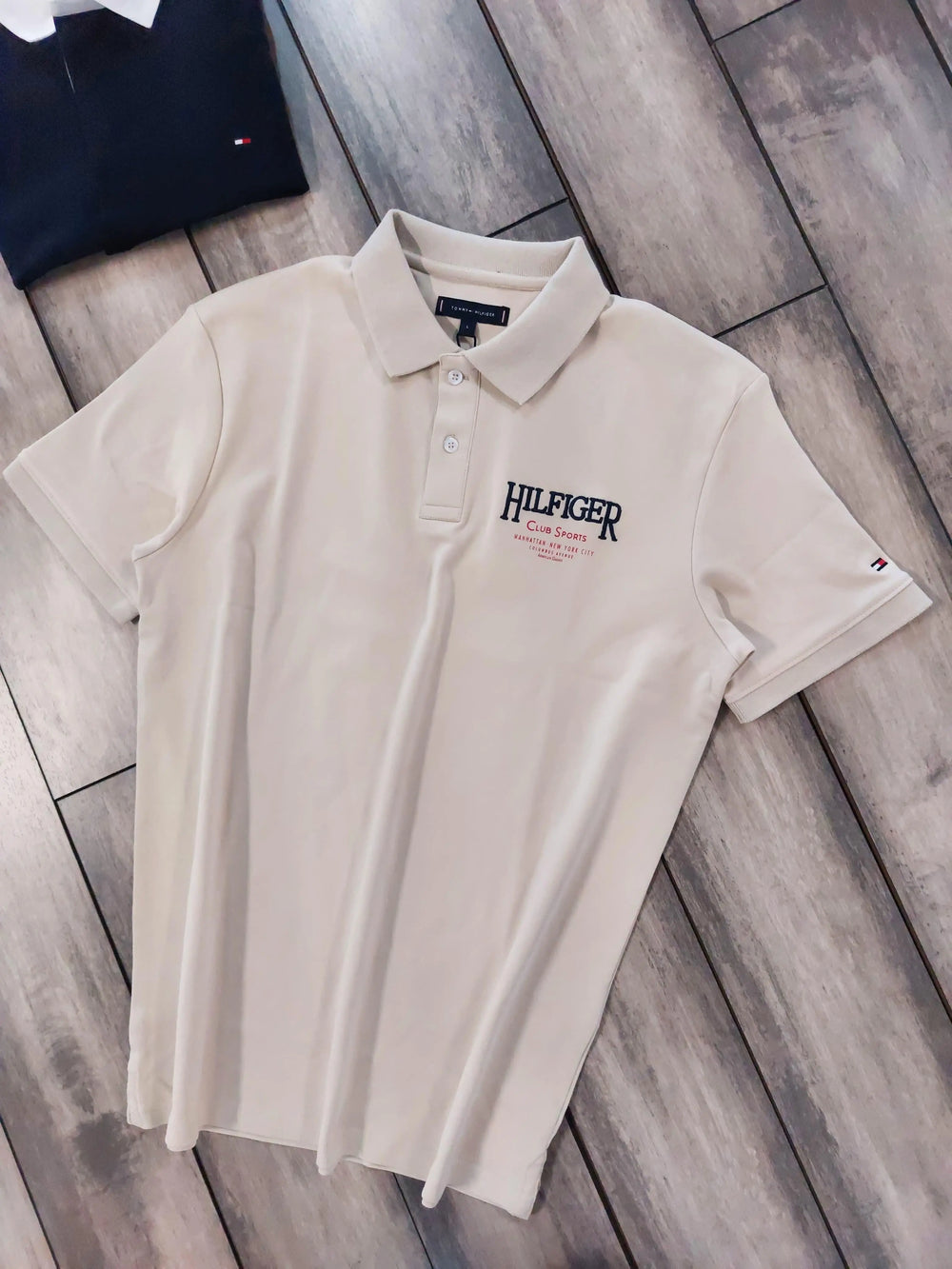 Tommy Hilfiger Beige Logo Work Premium Polo T-Shirt