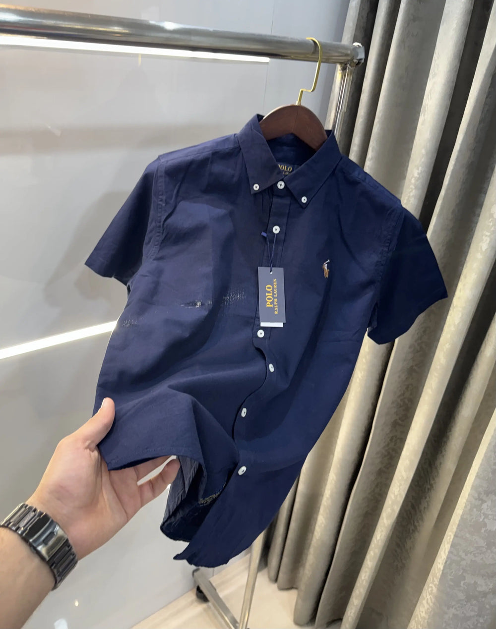 Ralph Lauren Navy Blue Premium Linen Shirt