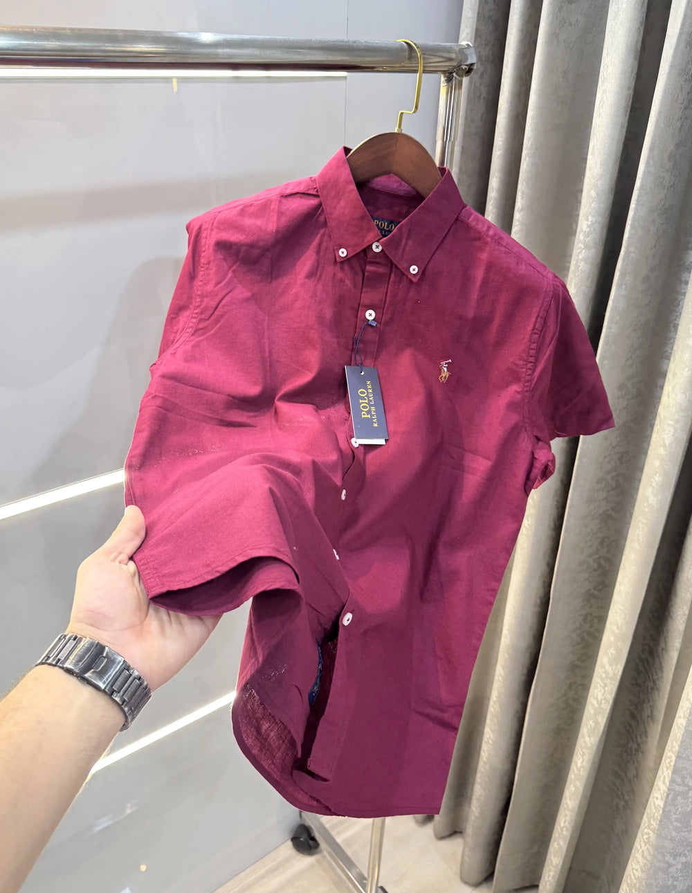 Ralph Lauren Wine Premium Linen Shirt