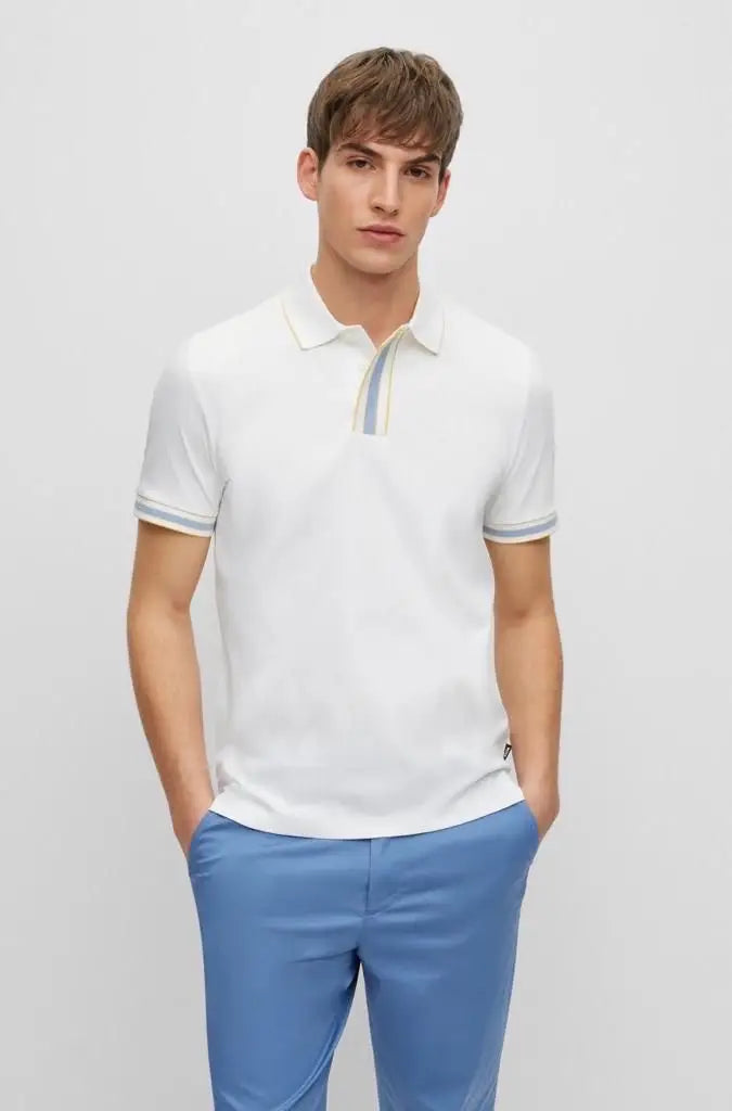 Hugo Boss white Premium Polo T-shirt