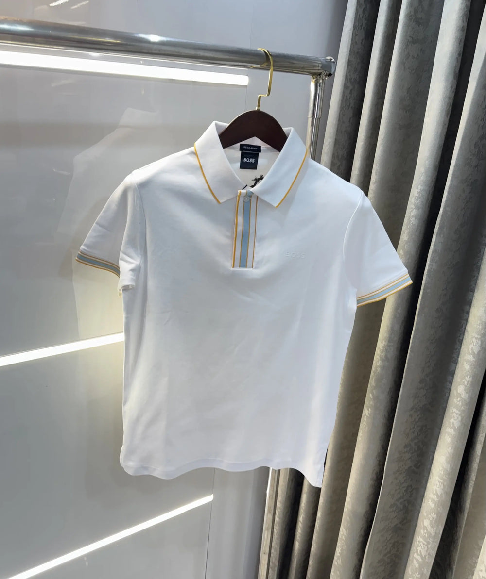 Hugo Boss white Premium Polo T-shirt