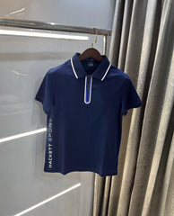 Hacket Navy Blue Logo Work Premium Polo T-Shirt