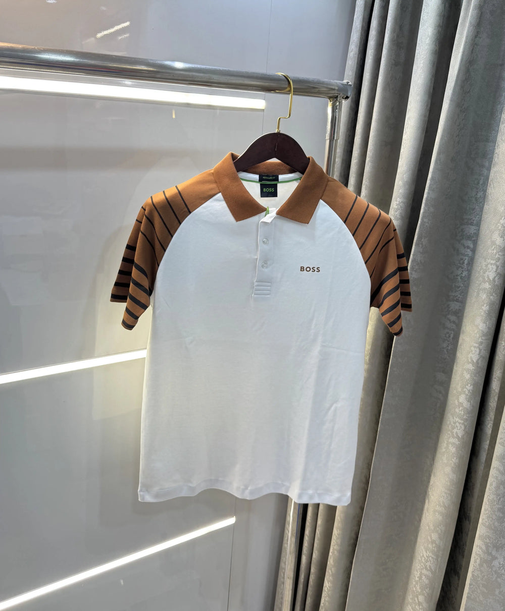 Hugo Boss White Premium Polo T-shirt