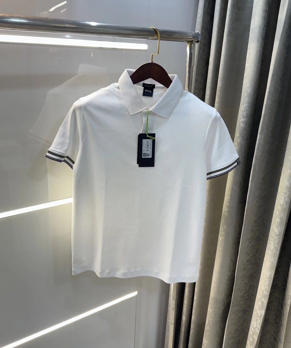 Hugo Boss White Premium Polo T-shirt