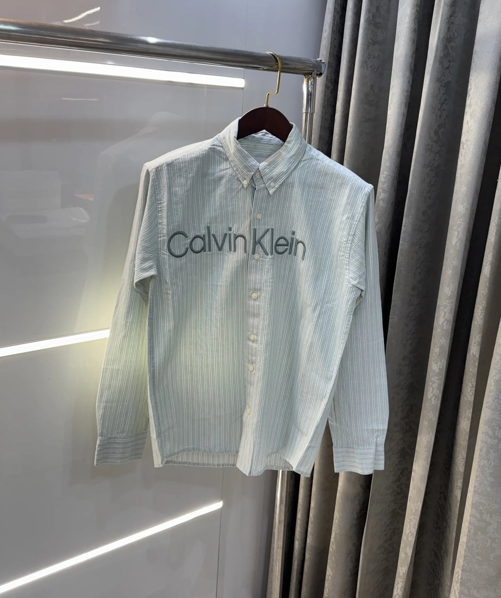 Calvin Klein Green Logo Work Premium Shirt