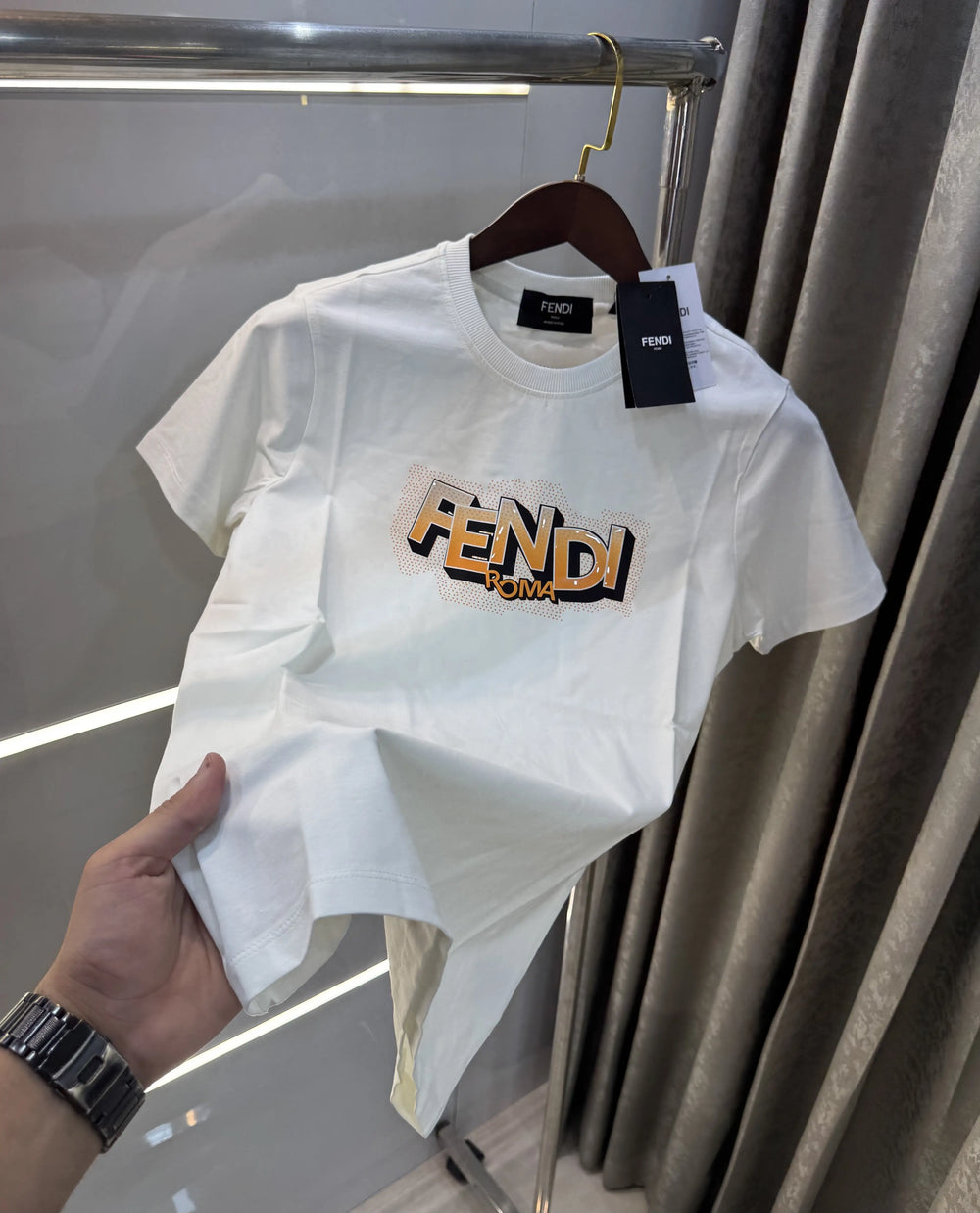 Fendi White Premium Classic T-Shirt