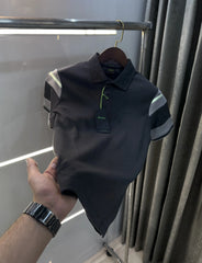 Hugo Boss Grey Premium Polo T-shirt
