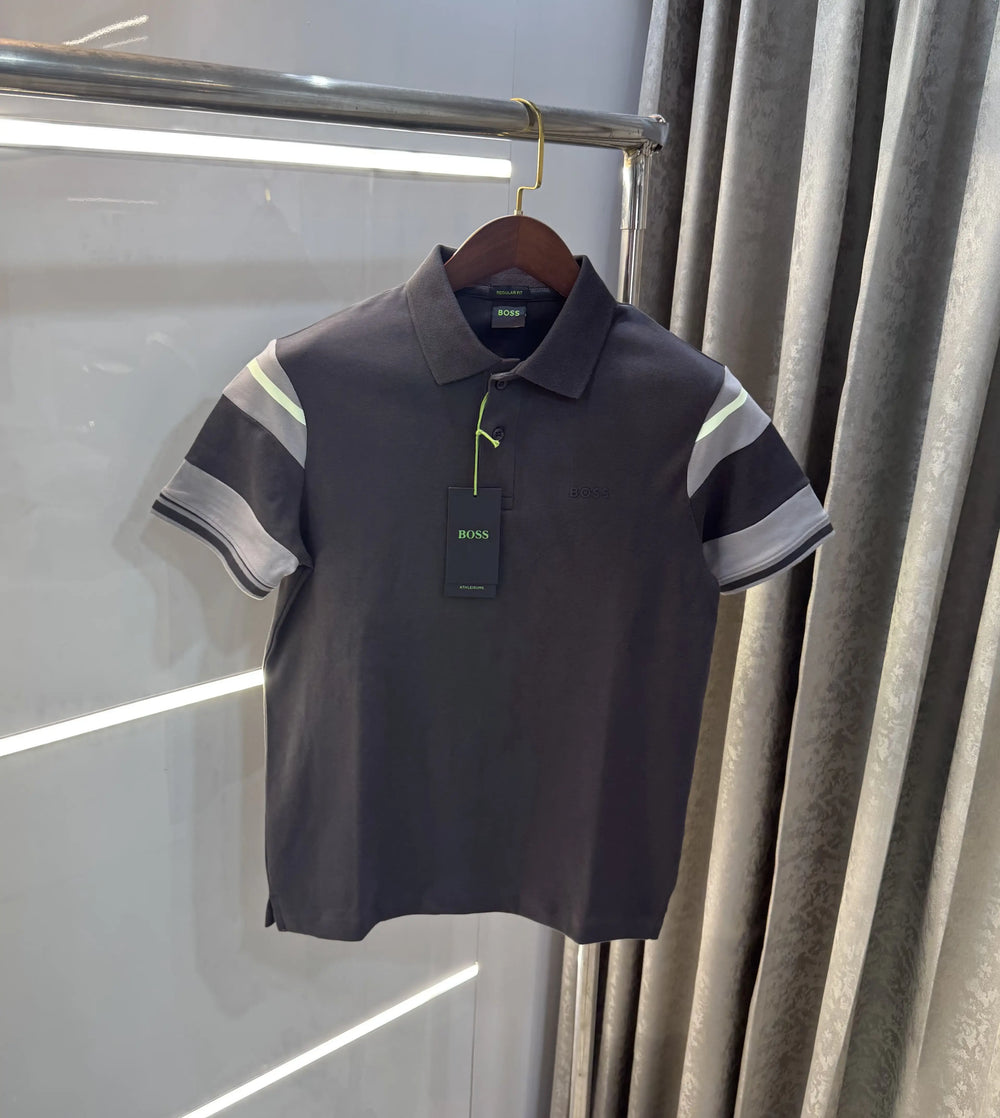 Hugo Boss Grey Premium Polo T-shirt