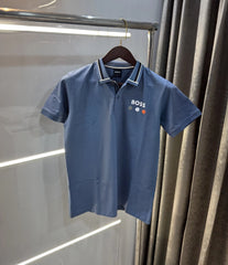 Hugo Boss Blue Premium Polo T-shirt With Box Packing