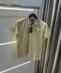 Hugo Boss Cream Premium Polo T-shirt With Box Packing